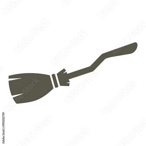 Broom with Long Handle and Bristles.