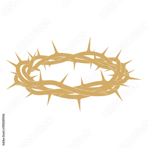 Crown of Thorns Golden Illustration.