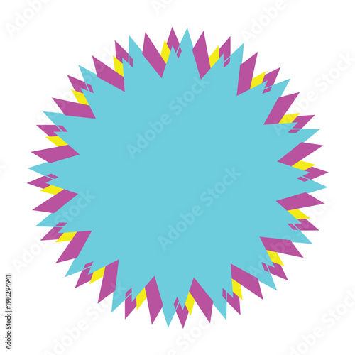 Colorful spiky circle pattern, abstract geometric shape, vector illustration for background or overlay effect