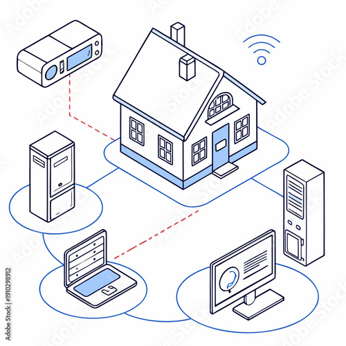 Abstract visualization of context-aware computing, highlighting intelligent systems adapting to user environment and needs.