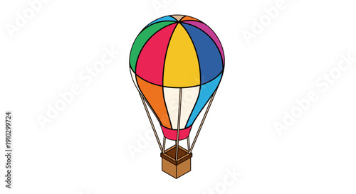 Colorful Hot Air Balloon Illustration.
