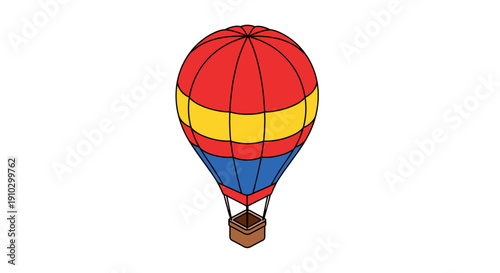 Colorful Hot Air Balloon in Flight.