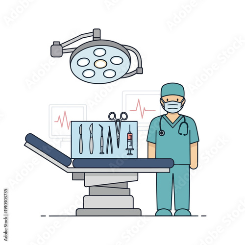 Wallpaper Mural Surgeon with medical instruments in a hospital operating room Torontodigital.ca