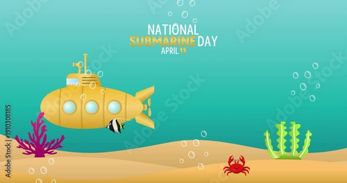 national submarine day motion video, ideal for national submarine day celebration