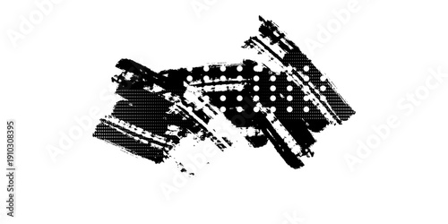 Design ink grunge black blot object. Vector illustration modern