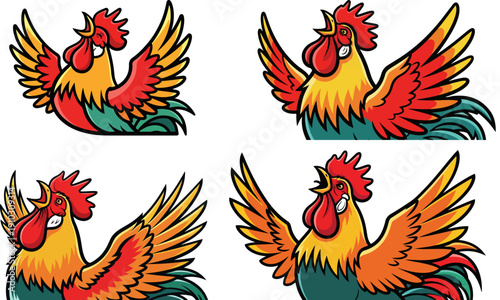 Vector illustration of female chefs cooking soup in pots, stirring with wooden spoons, isolated on white