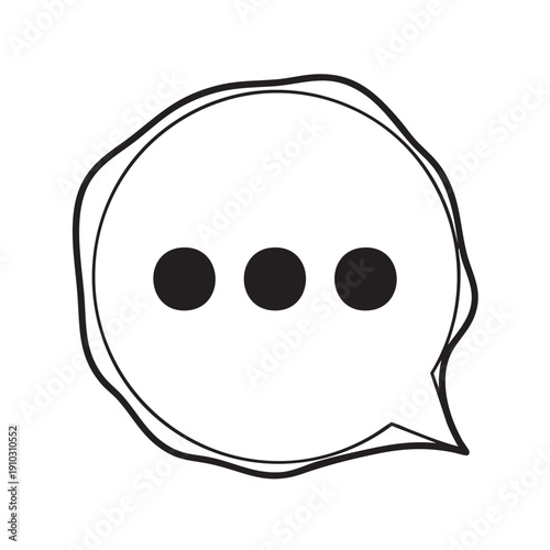 Speech bubble with ellipsis representing conversation in social media illustration