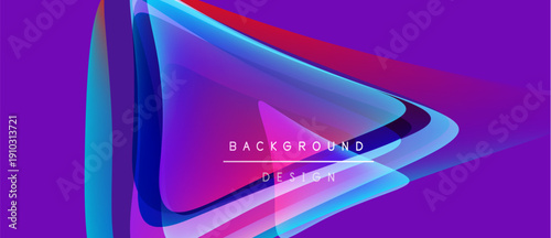 Abstract vibrant layers create dynamic purple, blue, pink gradient. Text reads background design. Modern visual element.
