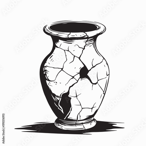 Broken ancient vase old greek jars clay pottery pots cracked greek pitcher excavations