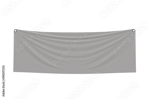 Obraz na plátne Realistic 3D render hanging banner mockup