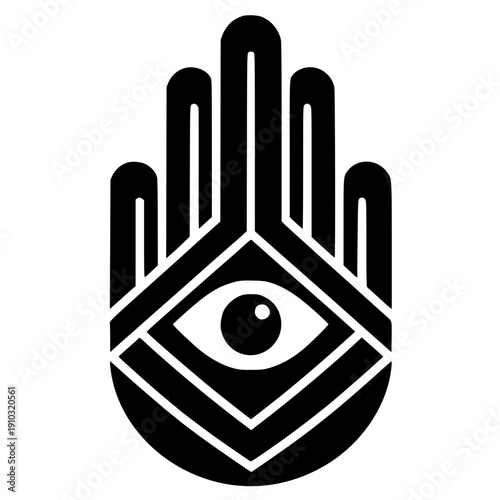 Illuminati hand logo silhouette