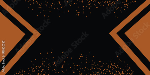 Black and orange gaming banner design with metal technology concept.