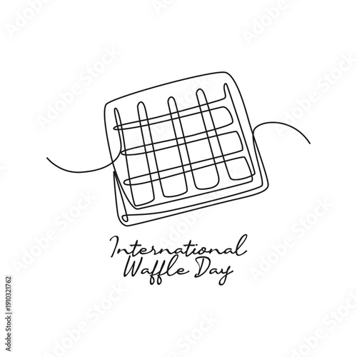 line art of International Waffle Day good for International Waffle Day celebrate. line art.