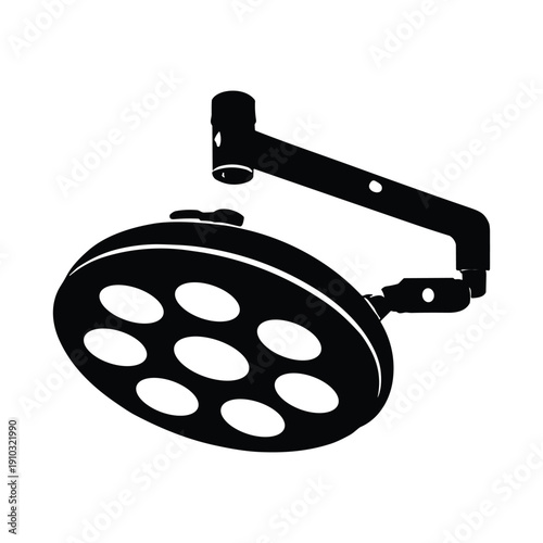 Black silhouette of surgical ceiling light