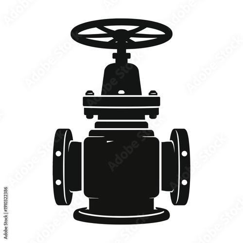 Industrial valve with handwheel silhouette