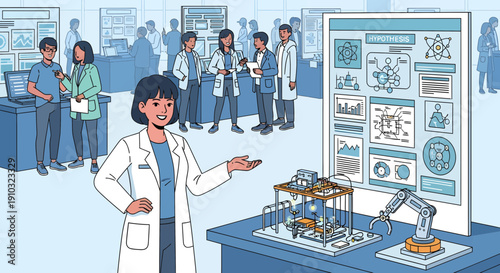 Science Fair Presentation A Scientist Showcasing Her Research.