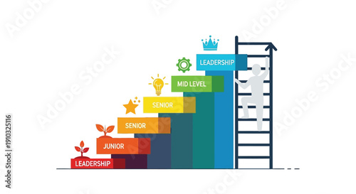 Climbing the career ladder a visual representation of leadership and growth