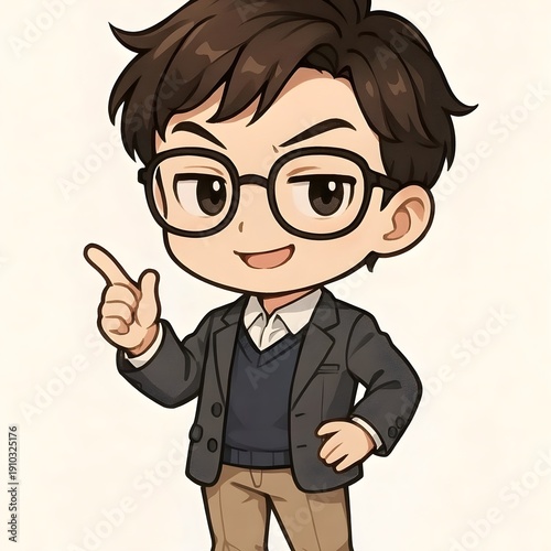 A very intelligent and knowledgeable young man with glasses.