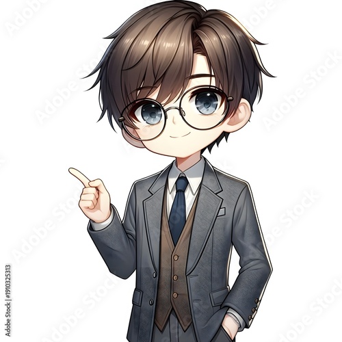 A very intelligent and knowledgeable young man with glasses.