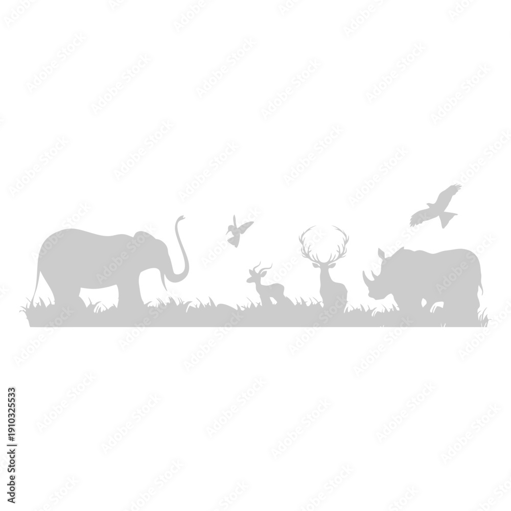 Fototapeta premium Safari Wildlife Silhouette