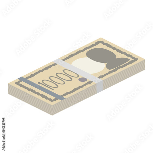 一万円札の束・札束のイラスト