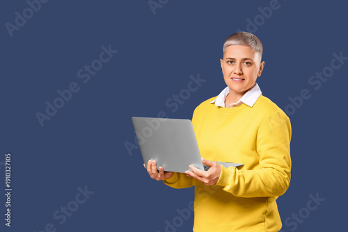 Female programmer with lapt...