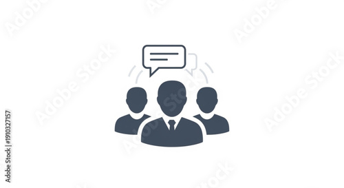 Group of business professionals communicating and discussing ideas together with speech bubbles