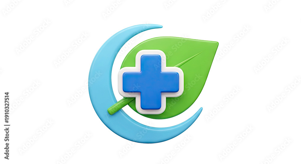 Obraz premium 3D Medical Health and Nature Icon