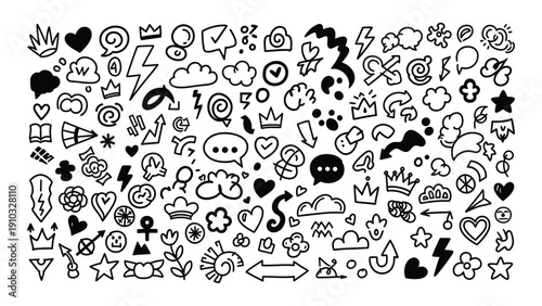 A dense collection of black dots scattered randomly across a white background isolated on white background, Vector