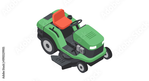 Green Toy Lawn Mower with Orange Seat.