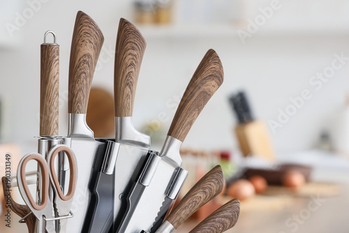 Set of knives in kitchen, c...