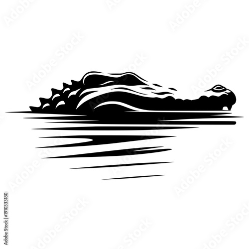 Water crocodile silhouette