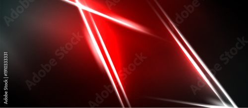 Abstract red lines intersect black background. Bright streaks create dynamic visual effect. Minimalist design, modern aesthetic.
