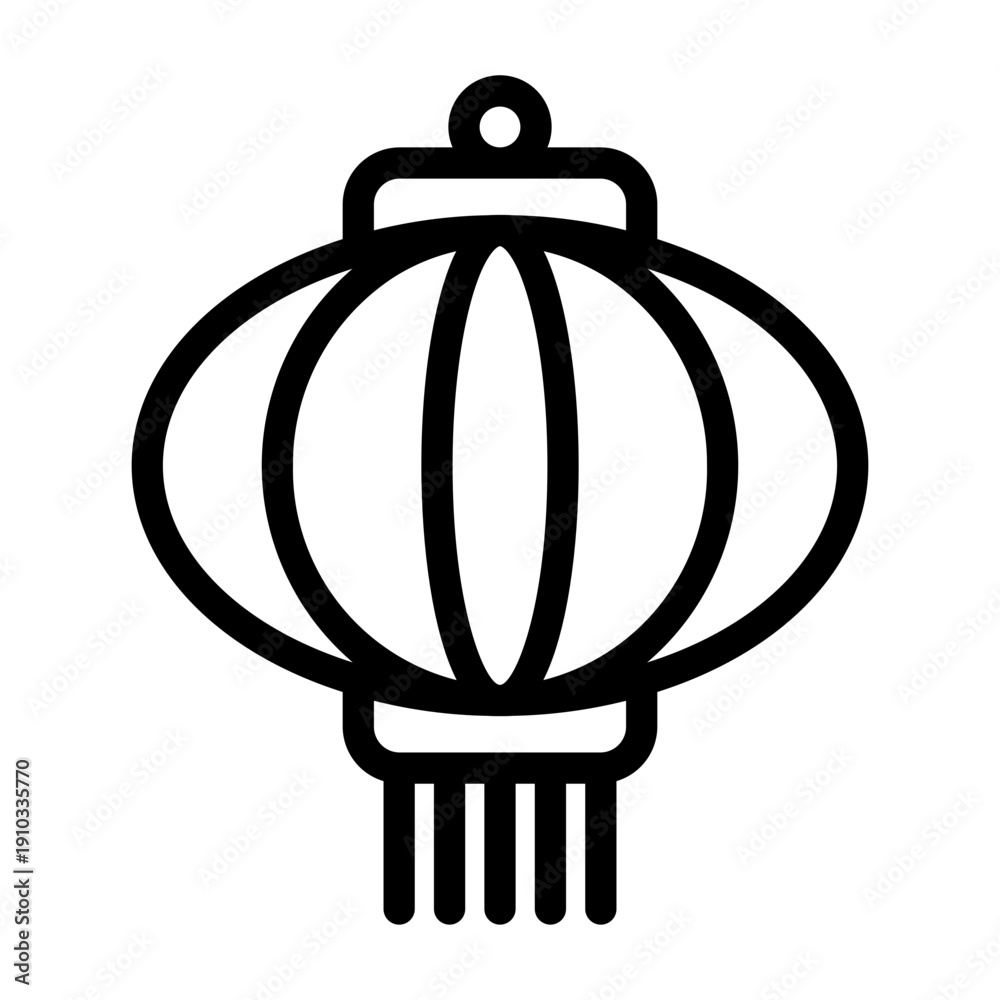 Fototapeta premium lantern line icon