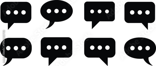 Black and white chat bubble speech bubble communication