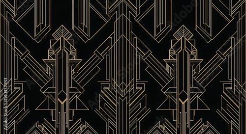 Art Deco Geometric Pattern Black and Gold dbfc c4fe98678167