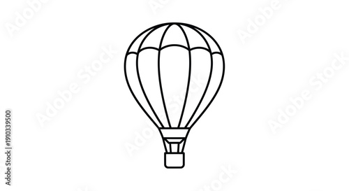 Simple line drawing of a hot air balloon in black and white