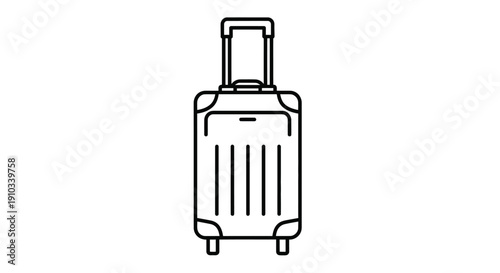 Simple outline of a rolling suitcase a common travel accessory