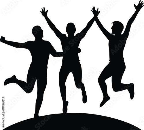 jumping people silhouettes