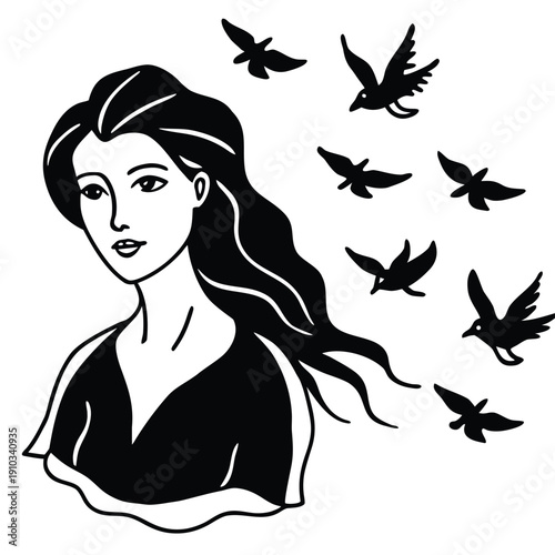 vector illustration of a woman