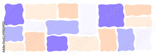 Organic wavy rectangle border with fluid edges vector illustration set. Abstract hand-drawn frame for text boxes. Colorful vector shape with playful irregular lines. Ideal for graphic design projects.