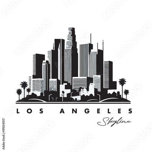 los angeles city skyline vector