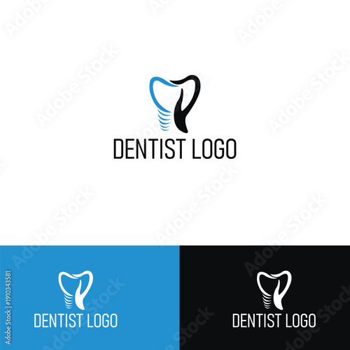 Dental Clinic logo template, Dental Care logo designs vector, Health Dent Logo design vector template linear style. Dental clinic Logotype concept icon. Tooth Teeth Smile Dentist Logo,