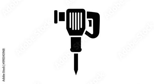 Jackhammer Tool Icon Silhouette Illustration.