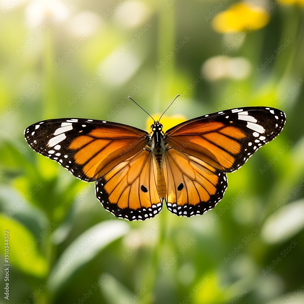 Fototapeta premium Orange Butterfly with Black and White Spots.