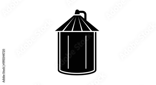 Simple Silhouette of Water Tank Illustration.
