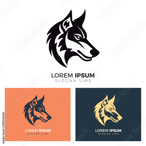 Vector Wolfdog Heads Logo Collection.