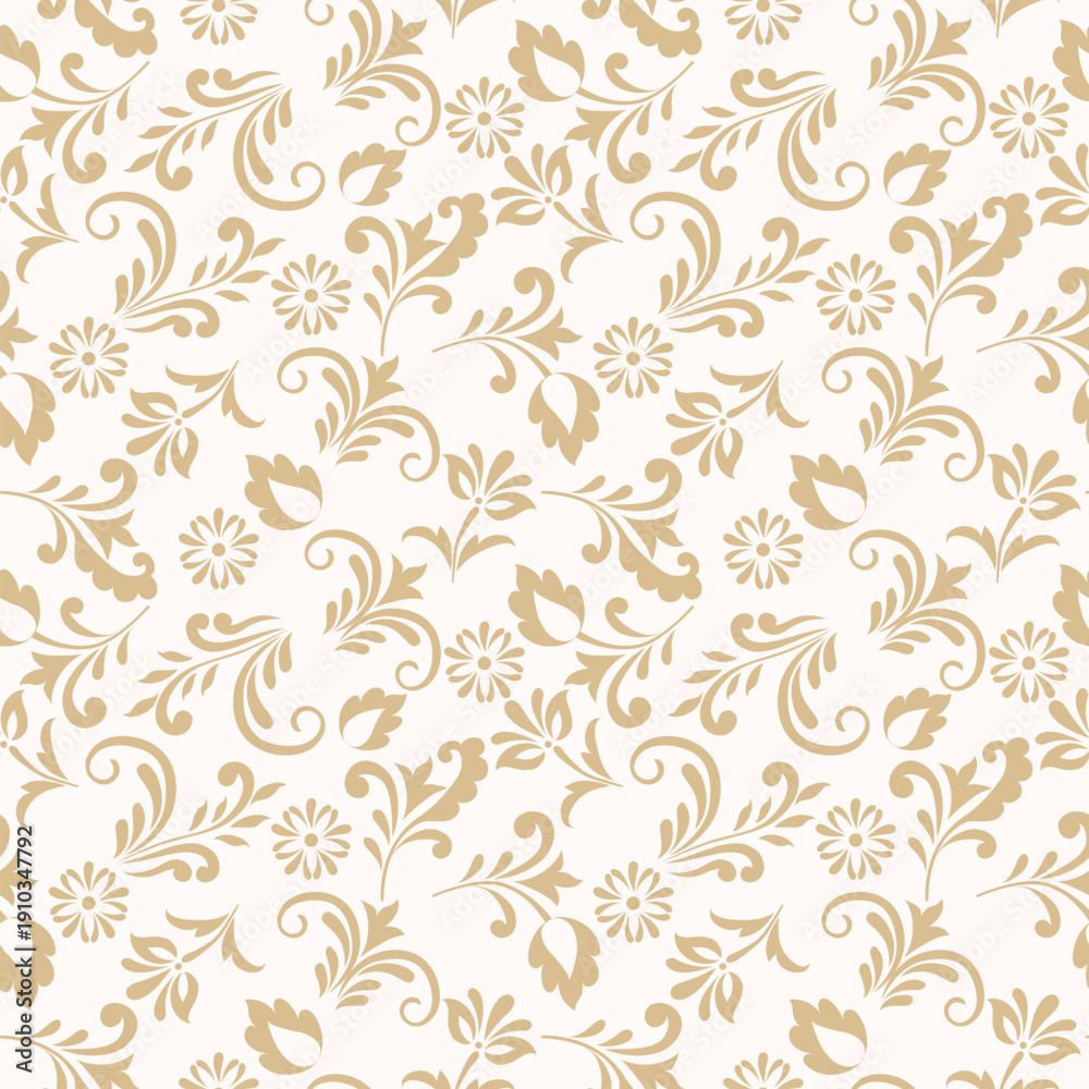 Fototapeta premium Decorative floral vector seamless pattern design