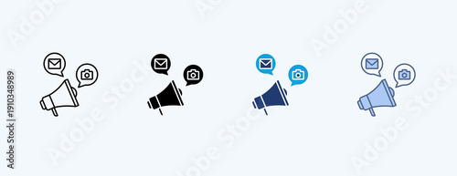 Content Marketing Multiple Icon Illustration Vector