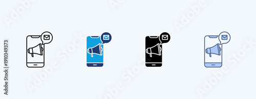 Advertising Message Multiple Icon Illustration Vector
